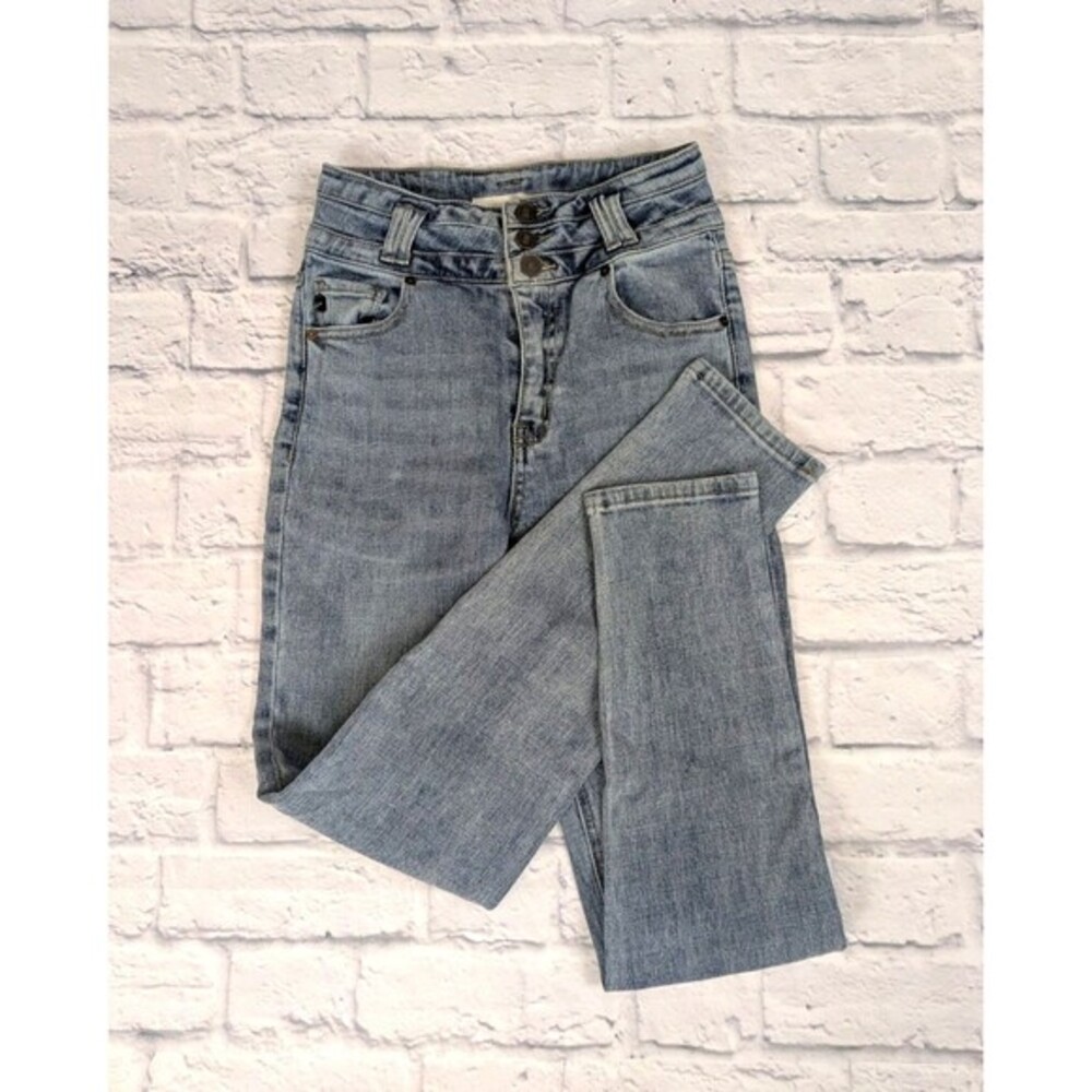 KanCan High Rise Button Fly‎ Distressed Skinny Jeans Size 1